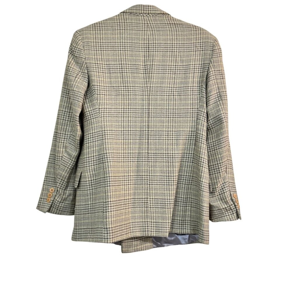 Vintage Burberrys Double Breasted Plaid Wool Blazer Jacket 90s Tailored Coat 8 - Picture 5 of 8